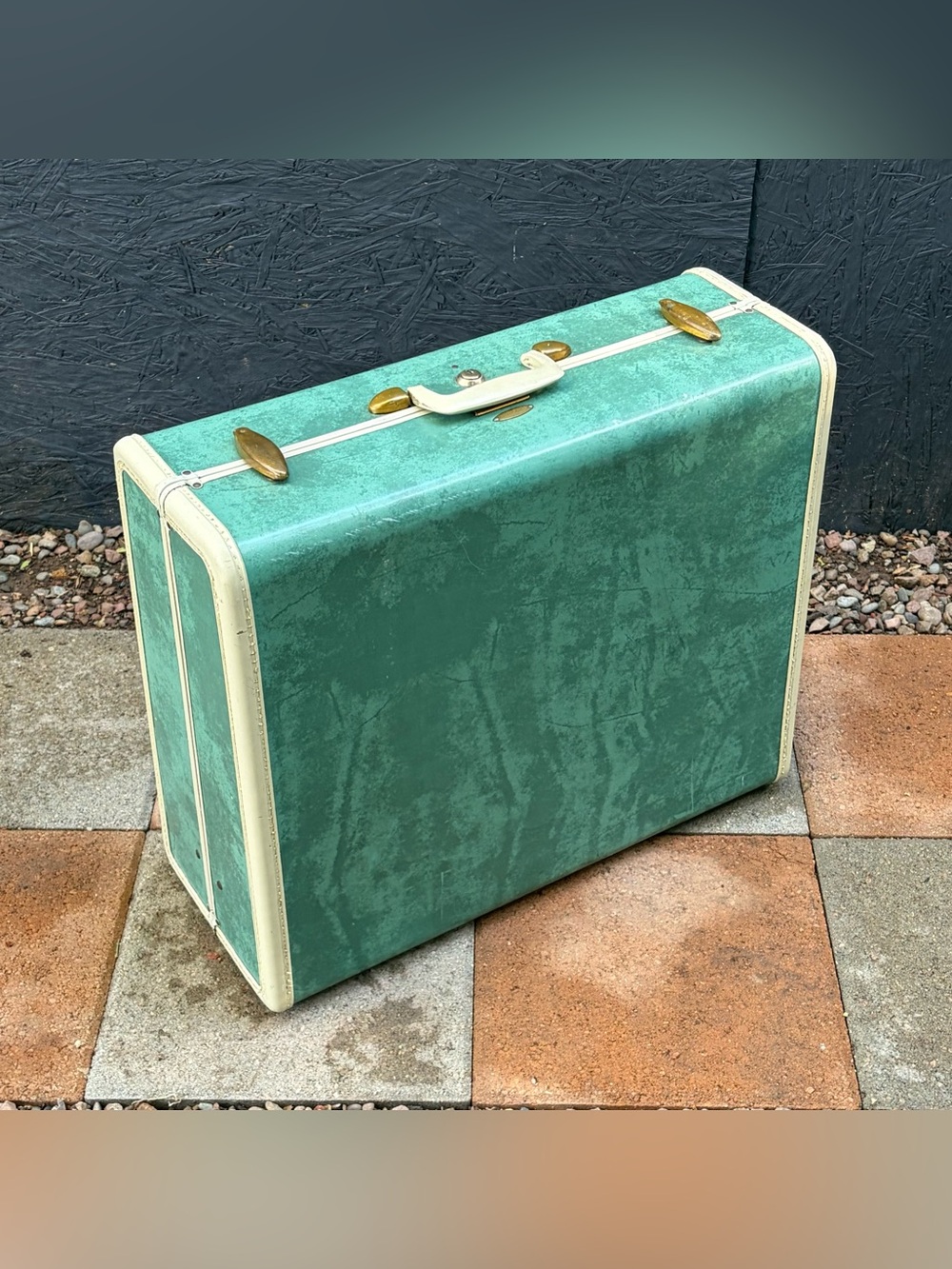 Vintage Samsonite Hardshell Suitcase 1950s Aqua/Teal/Turquoise VTG Retro Grandma - Picture 2 of 16